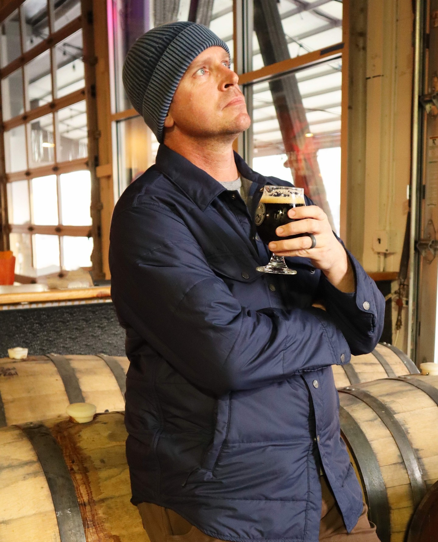 For PEAT'S sake! ⁠We've got a brand new, big, bad, barrel aged stout hitting the Platte St. taproom on Friday. ⁠⁠These barrels have travelled over sea and land to get to Denver, and they brought the distinctive peat of their homeland with them.⁠⁠Pints are for the mighty (like our Director of Innovation, Andy Parker), crowlers are for the bravest among us.⁠⁠@barrelherder