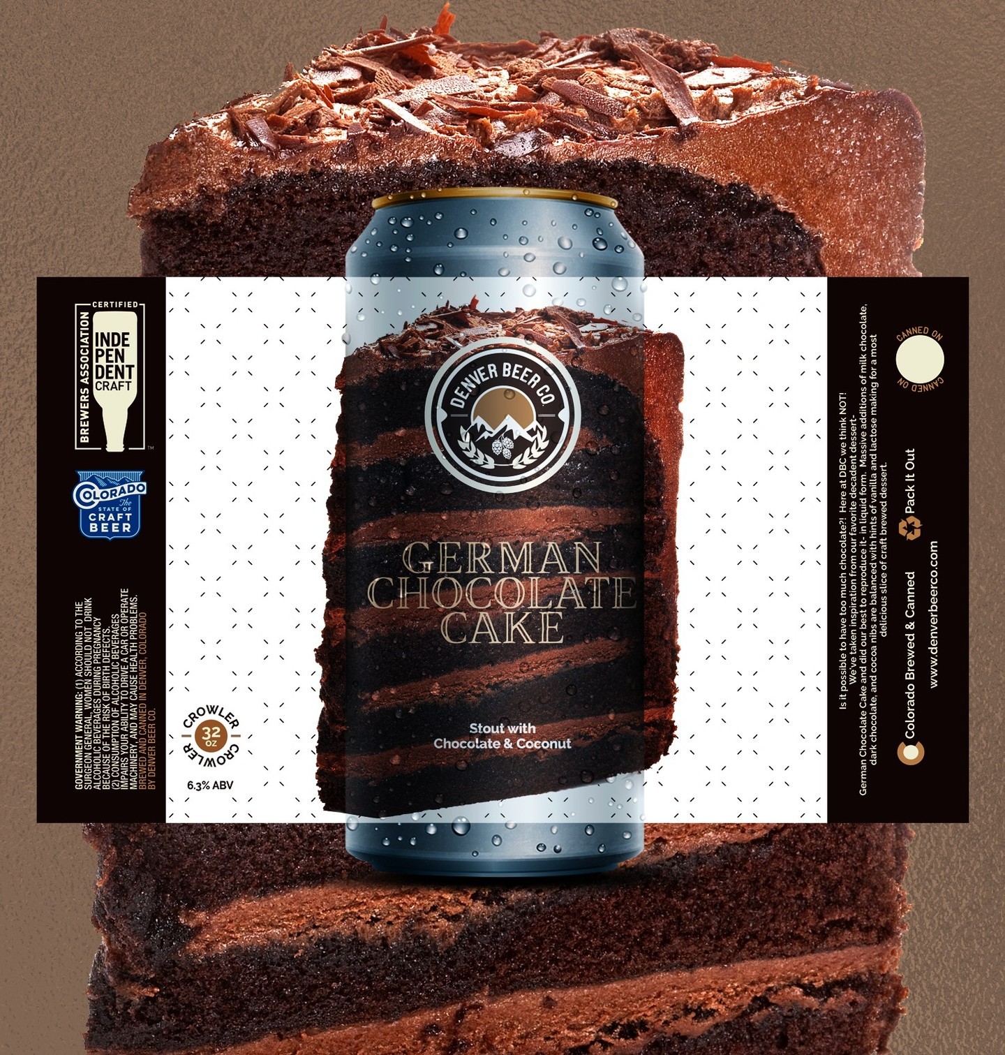 PRE-ORDER the perfect Valentine's Day treat!⁠⁠Is it possible to have too much chocolate?! Here at DBC we think NOT! We've taken inspiration from our favorite decadent dessert- German Chocolate Cake and did our best to reproduce it- in liquid form. Massive additions of milk chocolate, dark chocolate, and cocoa nibs are balanced with hints of vanilla and lactose making for a most delicious slice of craft-brewed dessert.⁠⁠ Pre-Order a crowler of this limited brew today (link in bio). Available for pick up starting on 2/10.
